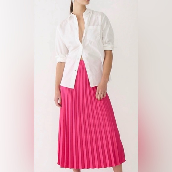 J.Crew Gwyneth Pleated Pink Satin Midi Slip Skirt - Picture 11 of 11
